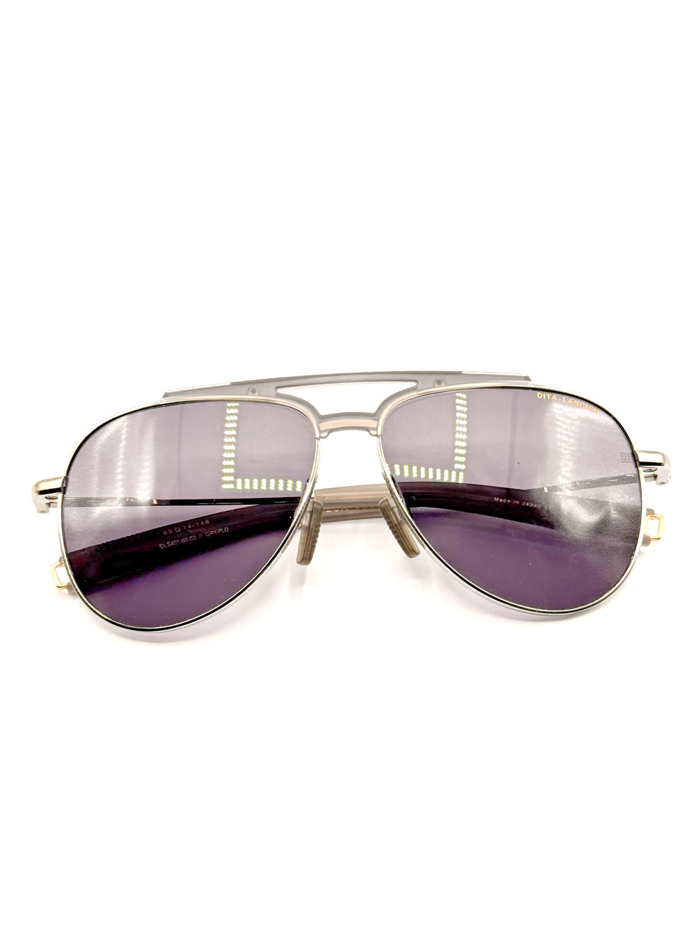 Dita Lancier Sunglasses LSA-401 Grey Aviator Polarized Grey Lens DLS401-60-03